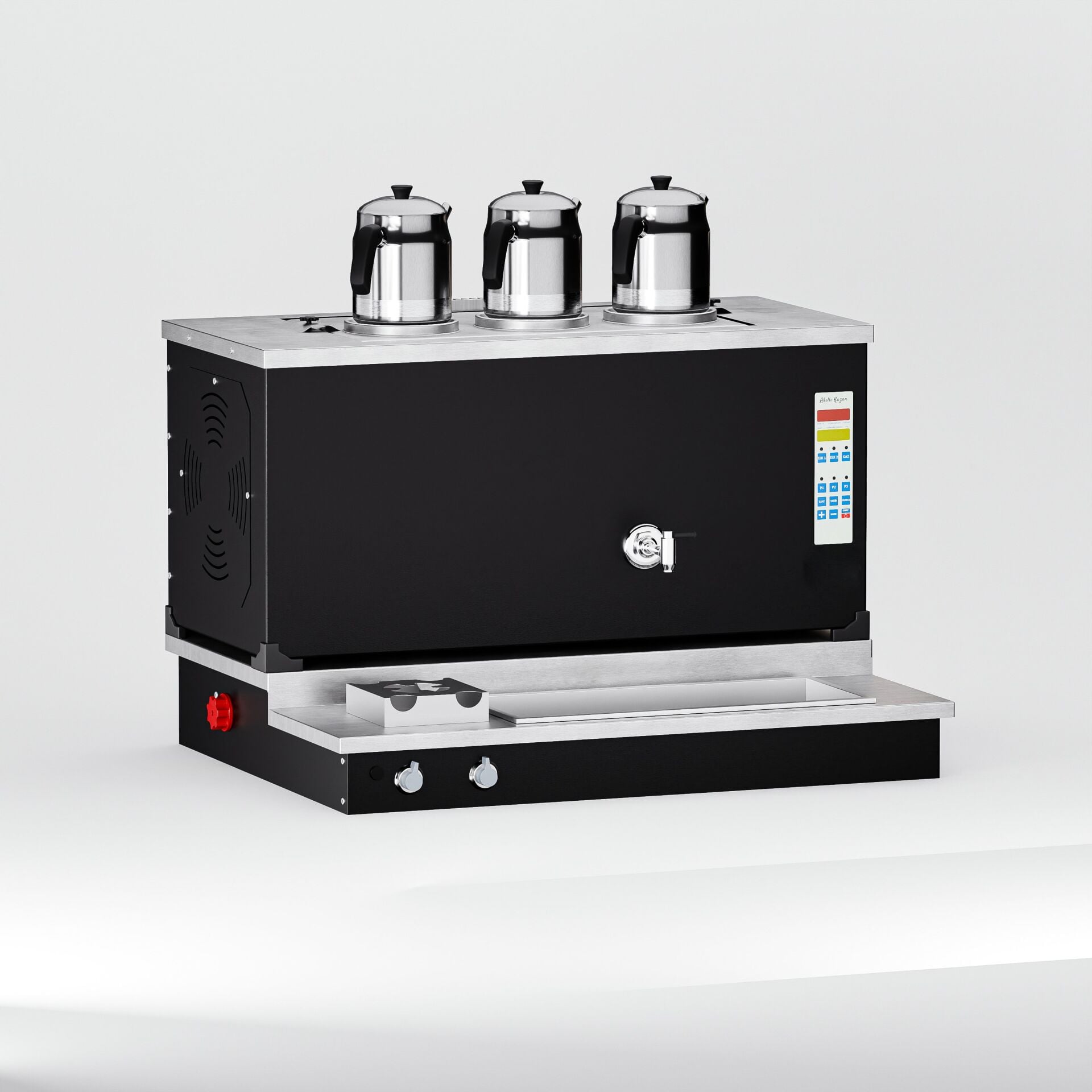 3 Demlikli Elektrostatik Boyalı Akıllı Çay Kazanı / Plus Model / Smart/ Hibrit  (BPPO-S3)