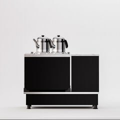 2 Demlikli Elektrostatik Boyalı Gazlı Elektrikli Çay Kazanı / Turbo Model / Hibrit (STFO2)