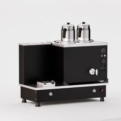 2 Demlikli Elektrostatik Boyalı Gazlı Elektrikli Çay Kazanı / Turbo Model / Hibrit (STFO2)