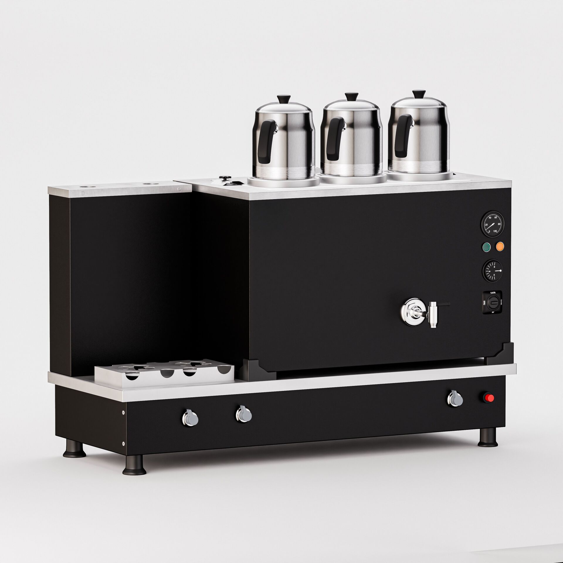 3 Demlikli Elektrostatik Boyalı Gazlı Elektrikli Çay Kazanı / Turbo Model / Hibrit (STFO3)