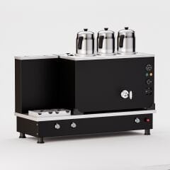 3 Demlikli Elektrostatik Boyalı Gazlı Elektrikli Çay Kazanı / Turbo Model / Hibrit (STFO3)