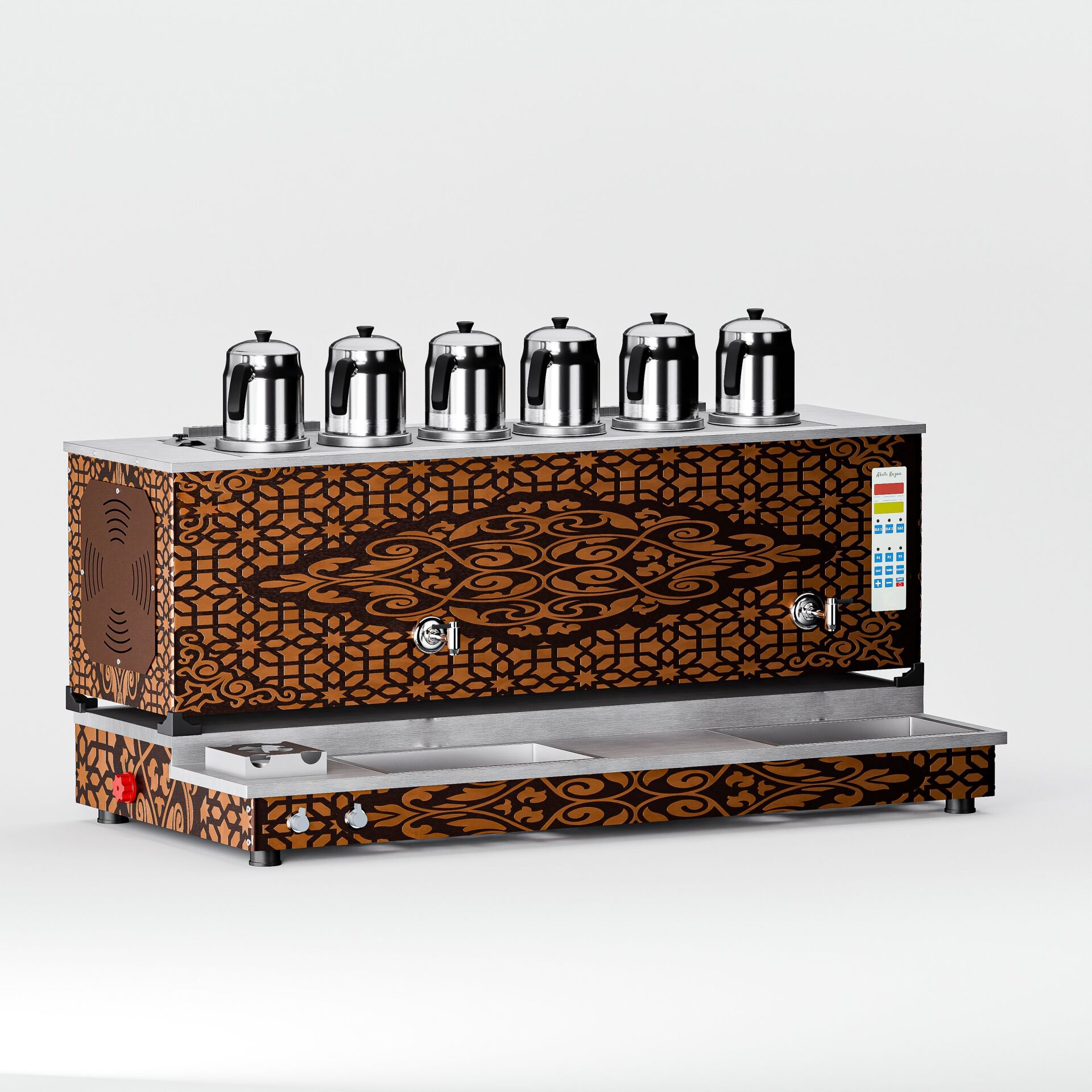 Zentra Bakır Pro Plus Smart S6 Çay Makinesi / Hibrit Enerji, Dijital Zaman Programlı Kontrol (APPO-S6)