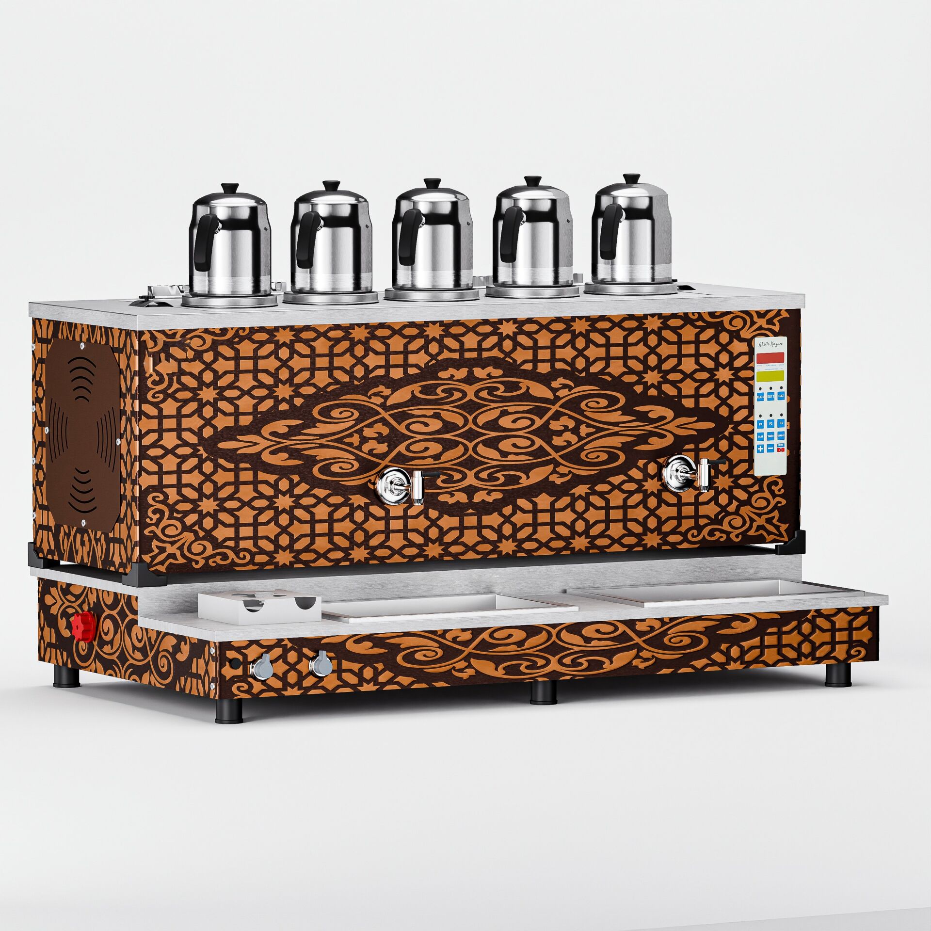 Zentra Bakır Pro Plus Smart S5 Çay Makinesi / Hibrit Enerji, Dijital Zaman Programlı Kontrol (APPO-S5)