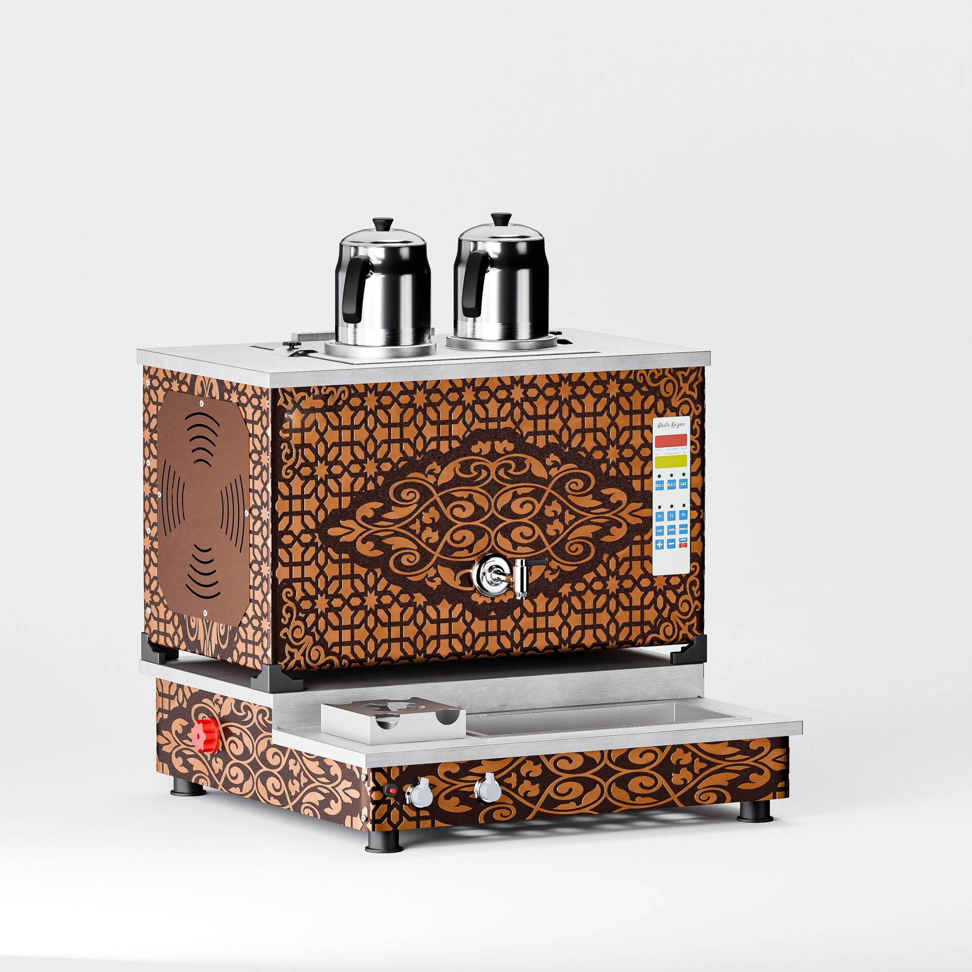 Zentra Bakır Pro Plus Smart S2 Çay Makinesi / Hibrit Enerji, Dijital Zaman Programlı Kontrol (APPO-S2)