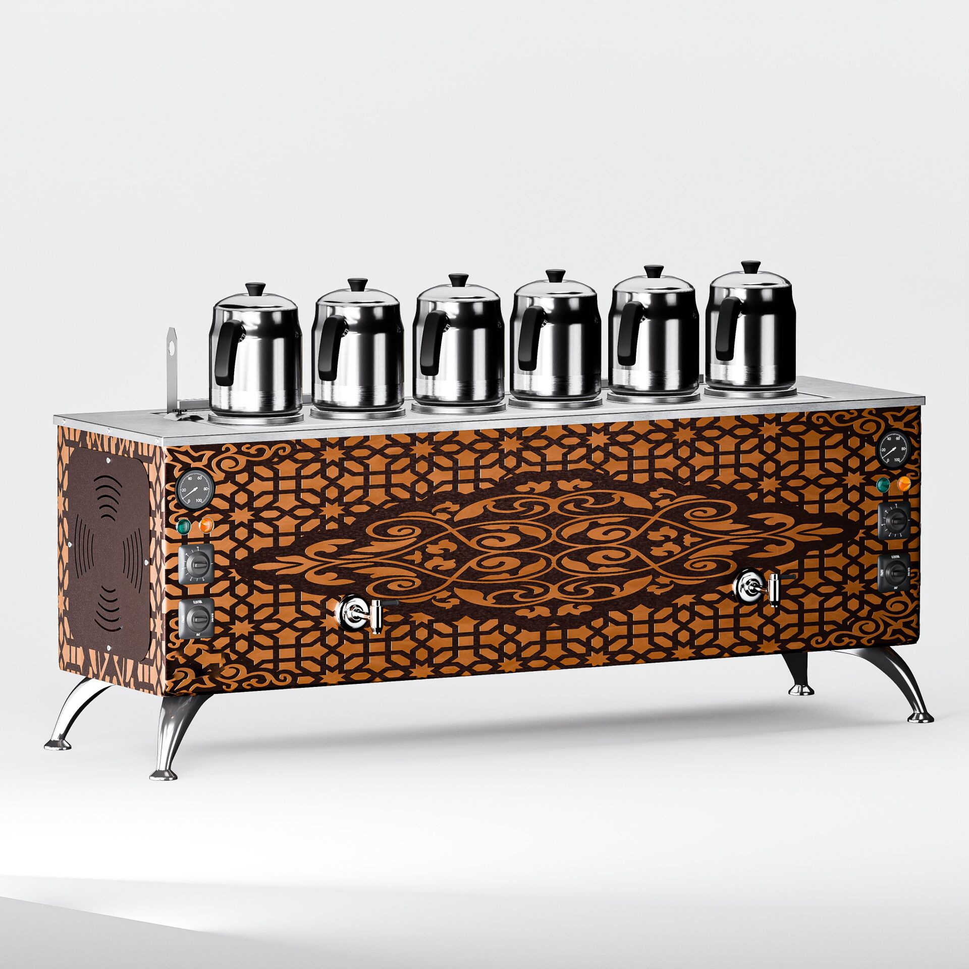 Zentra Bakır Pro Compact Elektrikli Çay Makinesi / Kompakt Tasarım, Profesyonel Kullanım(APE-6)