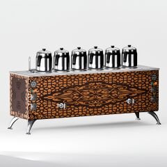 6 Demlikli Bakır Elektrikli Çay Kazanı / Kompakt Model / Elektrikli (APE-6)