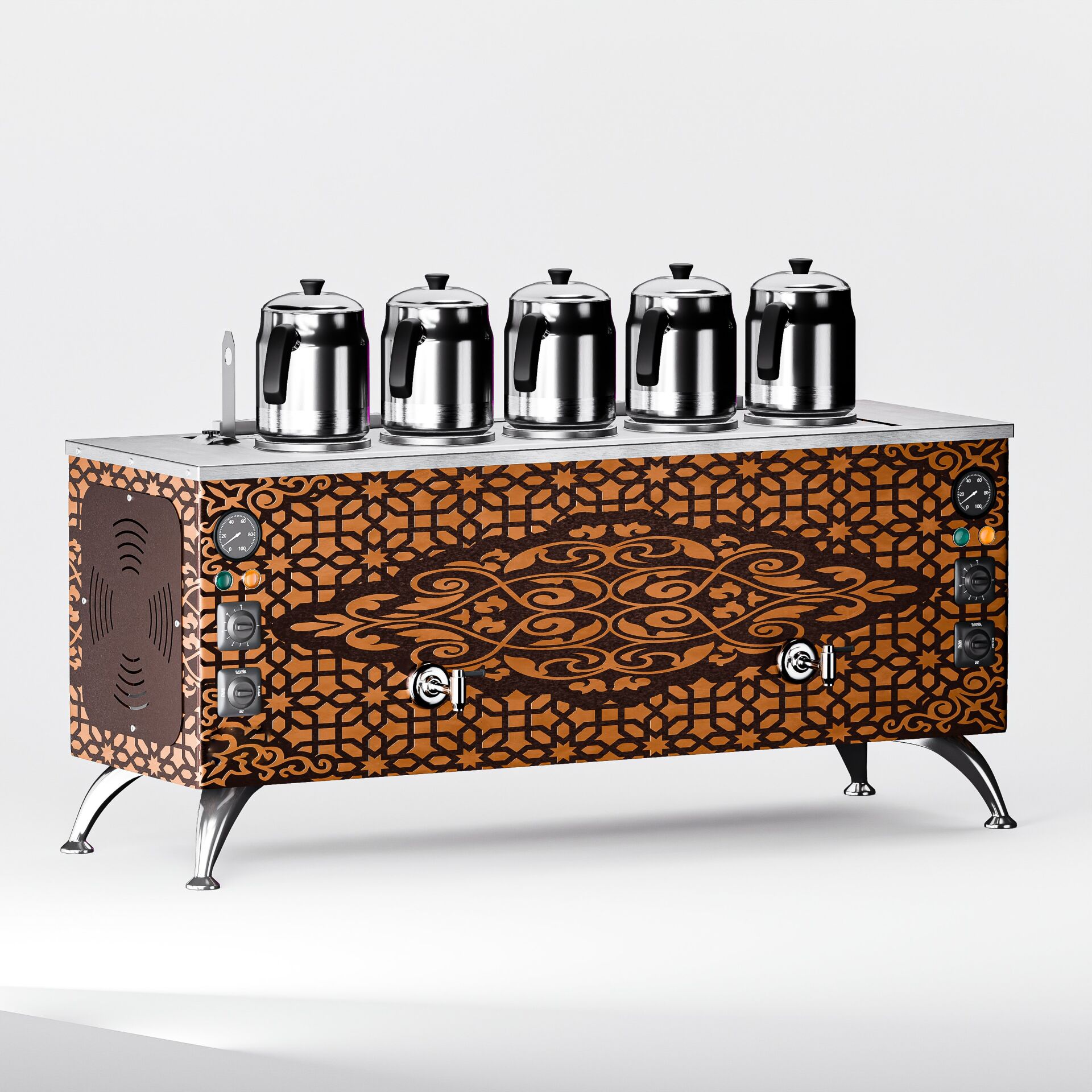 Zentra Bakır Pro Compact Elektrikli Çay Makinesi / Kompakt Tasarım, Profesyonel Kullanım(APE-5)