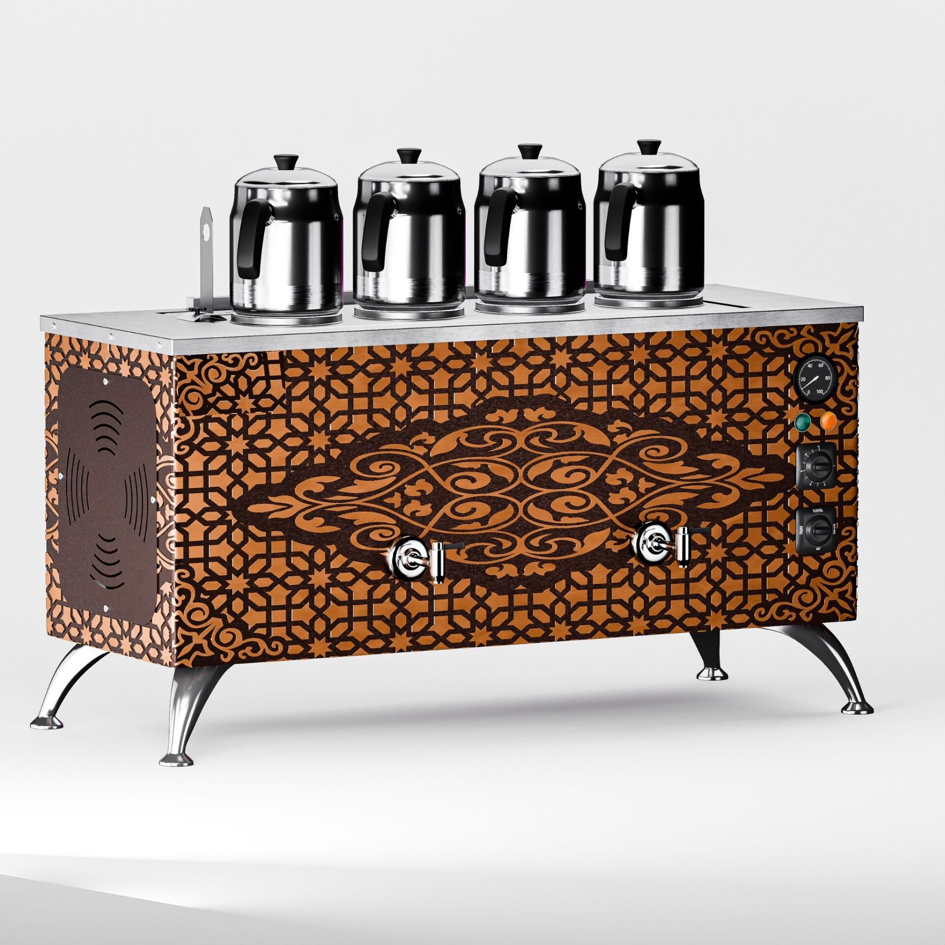 Zentra Bakır Pro Compact Elektrikli Çay Makinesi / Kompakt Tasarım, Profesyonel Kullanım(APE-4)