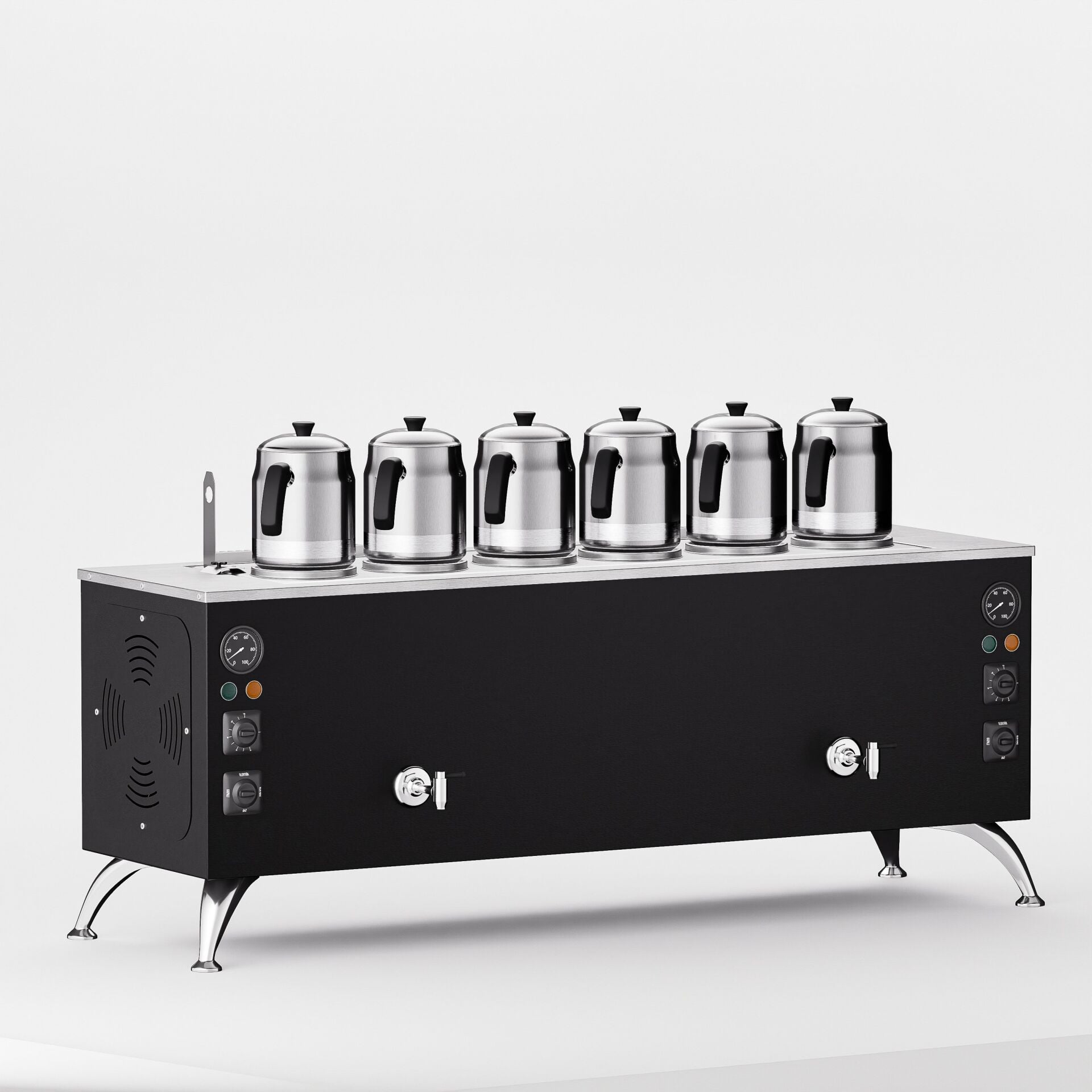 6 Demlikli Elektrostatik Boyalı Elektrikli Çay Kazanı / Kompakt Model / Elektrikli (BPE-6)