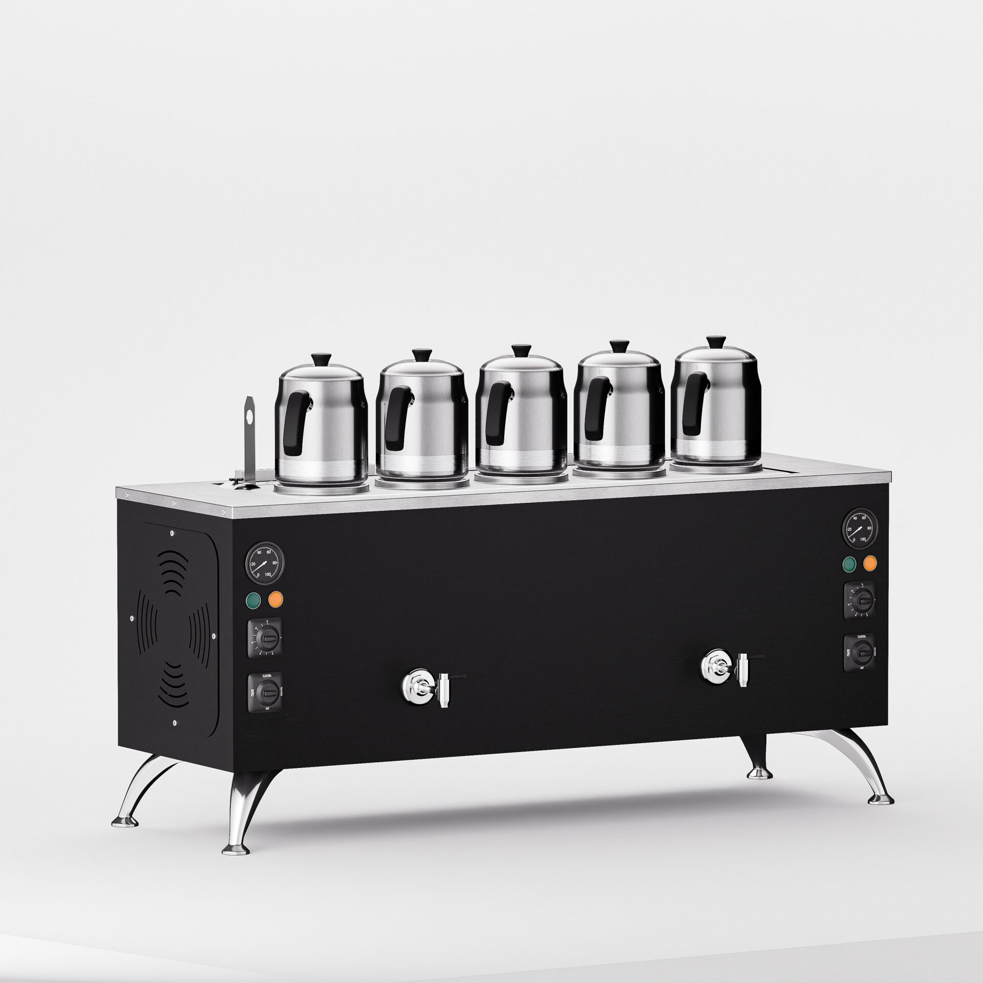 5 Demlikli Elektrostatik Boyalı Elektrikli Çay Kazanı / Kompakt Model / Elektrikli (BPE-5)