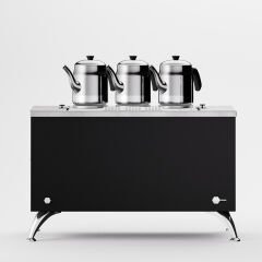 3 Demlikli Elektrostatik Boyalı Elektrikli Çay Kazanı / Kompakt Model / Elektrikli (BPE-3)