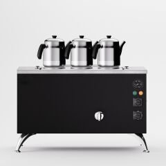 3 Demlikli Elektrostatik Boyalı Elektrikli Çay Kazanı / Kompakt Model / Elektrikli (BPE-3)