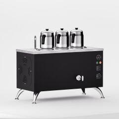 3 Demlikli Elektrostatik Boyalı Elektrikli Çay Kazanı / Kompakt Model / Elektrikli (BPE-3)