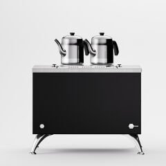 2 Demlikli Elektrostatik Boyalı Elektrikli Çay Kazanı / Kompakt Model / Elektrikli (BPE-2)