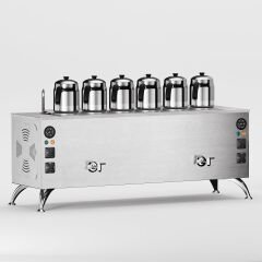 6 Demlikli Elektrikli Paslanmaz Çay Kazanı / Kompakt Model / Elektrikli (İPE-6)