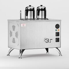 2 Demlikli Elektrikli Paslanmaz Çay Kazanı / Kompakt Model / Elektrikli (İPE-2)