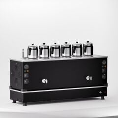 6 Demlikli Elektrostatik Boyalı Gazlı Elektrikli Çay Kazanı / Kompakt Model / Hibrit (BPKO-6)