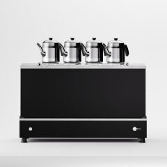 4 Demlikli Elektrostatik Boyalı Gazlı Elektrikli Çay Kazanı / Kompakt Model / Hibrit (BPKO-4)