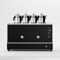 4 Demlikli Elektrostatik Boyalı Gazlı Elektrikli Çay Kazanı / Kompakt Model / Hibrit (BPKO-4)