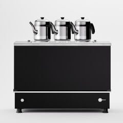 3 Demlikli Elektrostatik Boyalı Gazlı Elektrikli Çay Kazanı / Kompakt Model / Hibrit (BPKO-3)