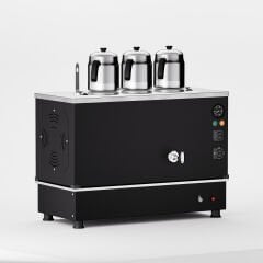 3 Demlikli Elektrostatik Boyalı Gazlı Elektrikli Çay Kazanı / Kompakt Model / Hibrit (BPKO-3)