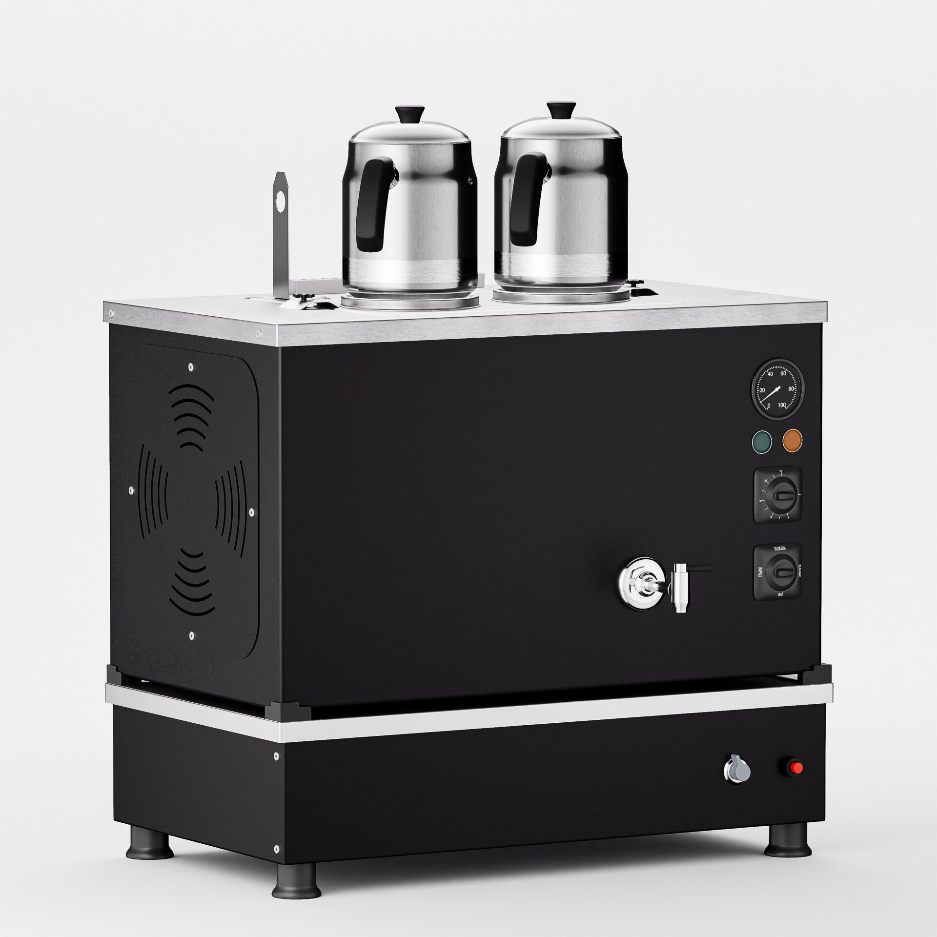 Zentra Black Pro Compact Hibrit Çay Makinesi / Kompakt Tasarım, Profesyonel Kullanım, Çift Enerji Esnekliği (BPKO-2)