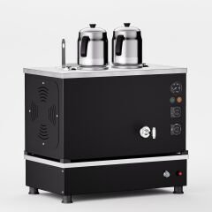 2 Demlikli Elektrostatik Boyalı Gazlı Elektrikli Çay Kazanı / Kompakt Model / Hibrit (BPKO-2)