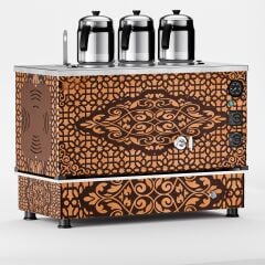 Zentra Bakır Pro Compact Hibrit Çay Makinesi / Kompakt Tasarım, Profesyonel Kullanım, Çift Enerji Esnekliği (APKO-3)