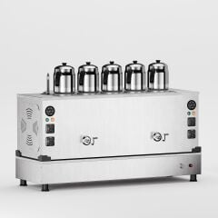 5 Demlikli İnox Gazlı Elektrikli Çay Kazanı / Kompakt Model / Hibrit (İPKO-5)
