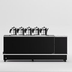 5 Demlikli Elektrostatik Boyalı Gazlı Elektrikli Çay Kazanı / Turbo Model / Hibrit (STFO5)