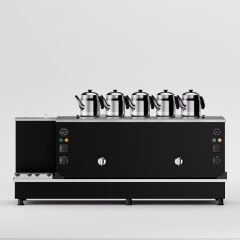 5 Demlikli Elektrostatik Boyalı Gazlı Elektrikli Çay Kazanı / Turbo Model / Hibrit (STFO5)