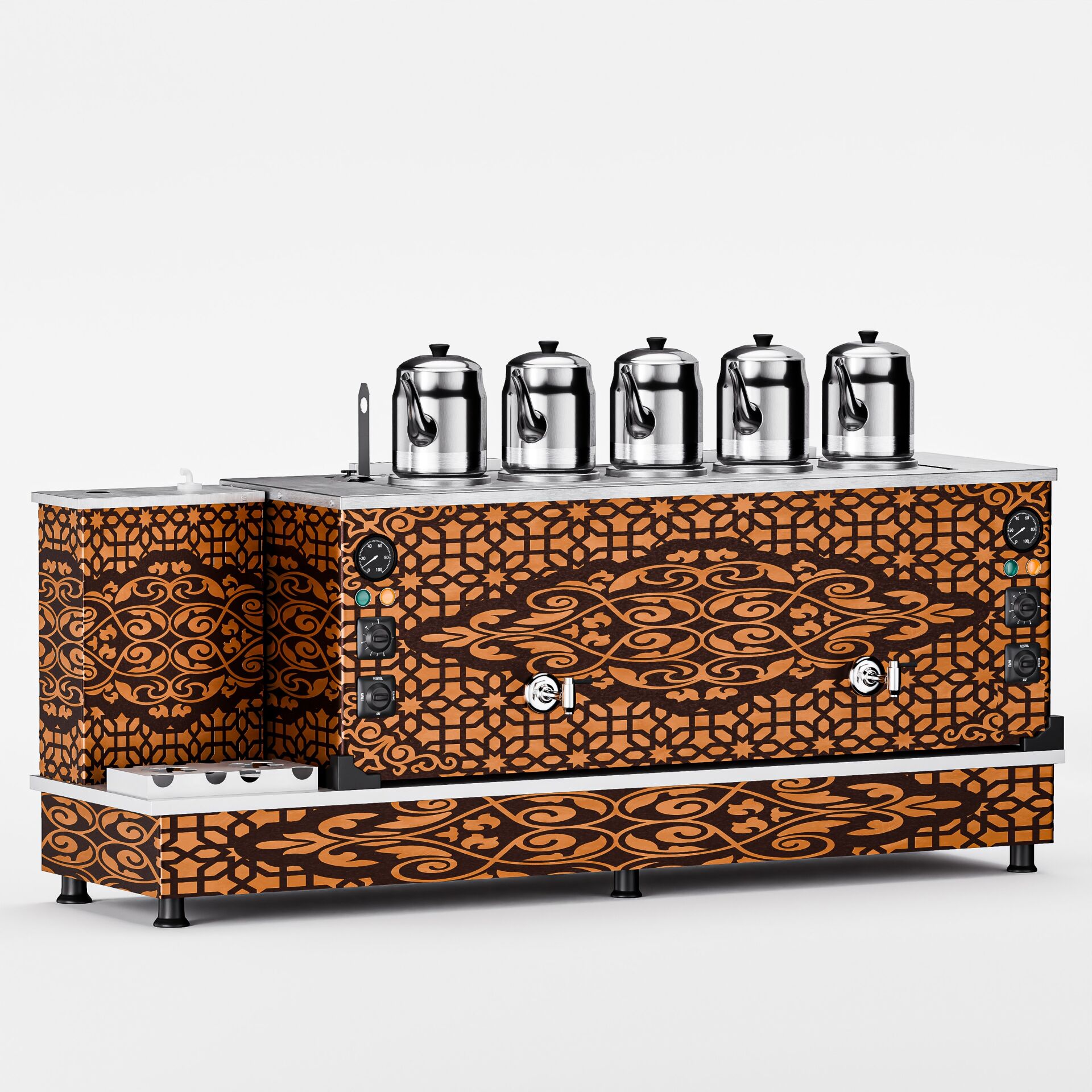 Zentra Bakır Turbo Hibrit Çay Makinesi / Profesyonel Kullanım, Çift Enerji Esnekliği (BTFO5)