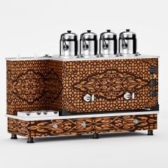 4 Demlikli Bakır Gazlı Elektrikli Çay Kazanı / Turbo Model / Hibrit (BTFO4)