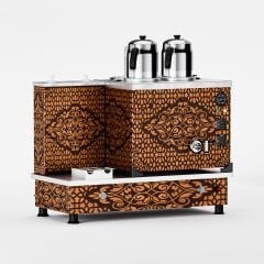 2 Demlikli Bakır Gazlı Elektrikli Çay Kazanı / Turbo Model / Hibrit (BTFO2)