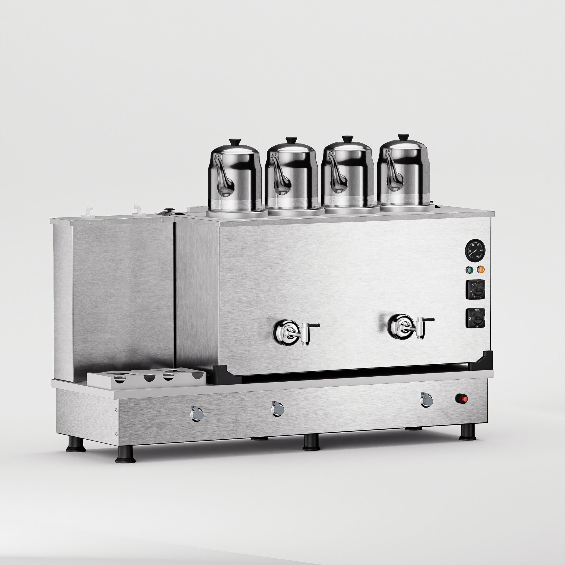 Zentra İnox Turbo Hibrit Çay Makinesi / Profesyonel Kullanım, Çift Enerji Esnekliği (İTFO4)