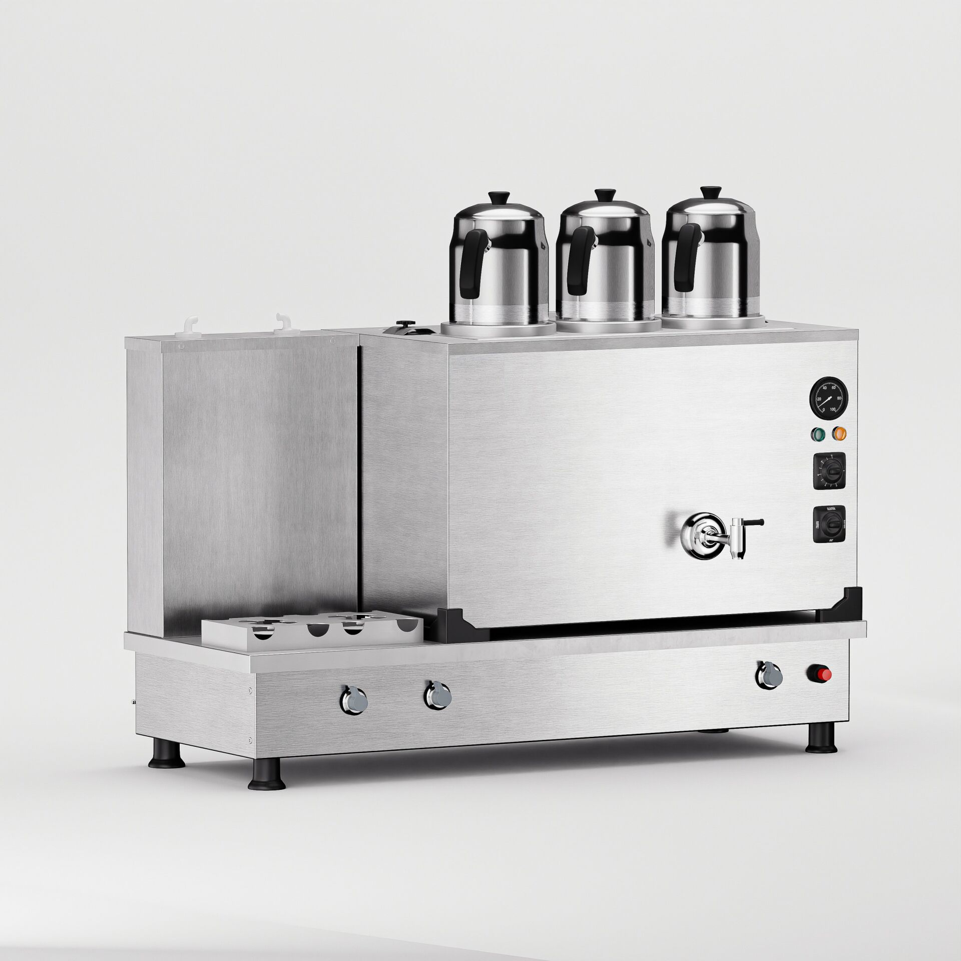 Zentra İnox Turbo Hibrit Çay Makinesi / Profesyonel Kullanım, Çift Enerji Esnekliği (İTFO3)