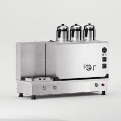 3 Demlikli İnox Gazlı Elektrikli Çay Kazanı / Turbo Model / Hibrit (İTFO3)