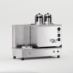 2 Demlikli İnox Gazlı Elektrikli Çay Kazanı / Turbo Model / Hibrit (İTFO2)